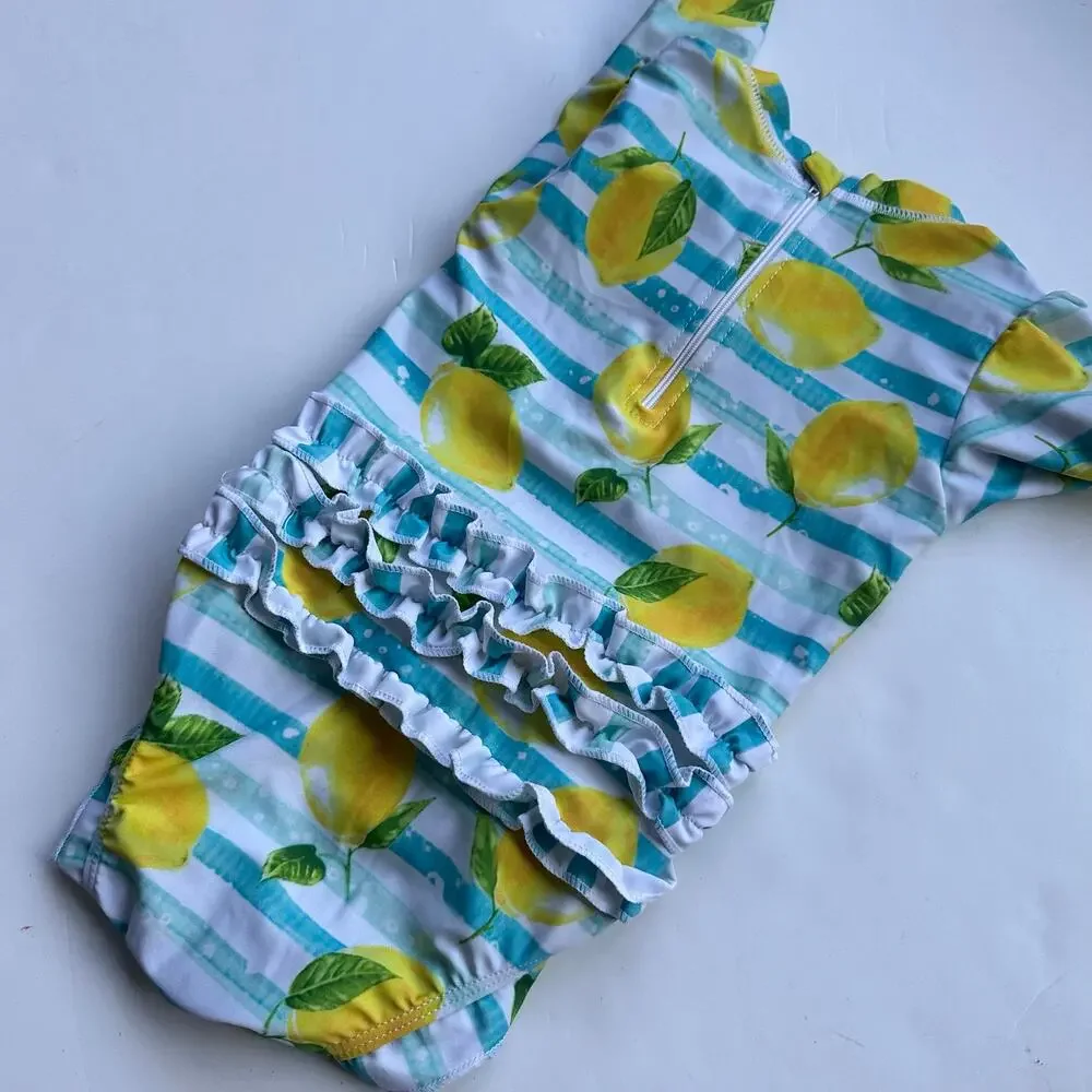 Uideazone Lemon Print Rash Guard Swimsuit - Size 100
